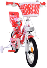 TPFSports Lovely Kinderfahrrad - Mädchen - 14 Zoll - 2 Handbremsen - Rot/Weiß
